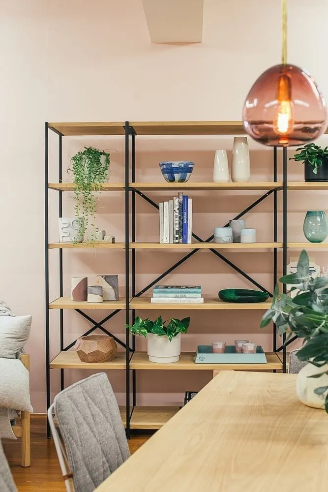 Organized small apartment shelf